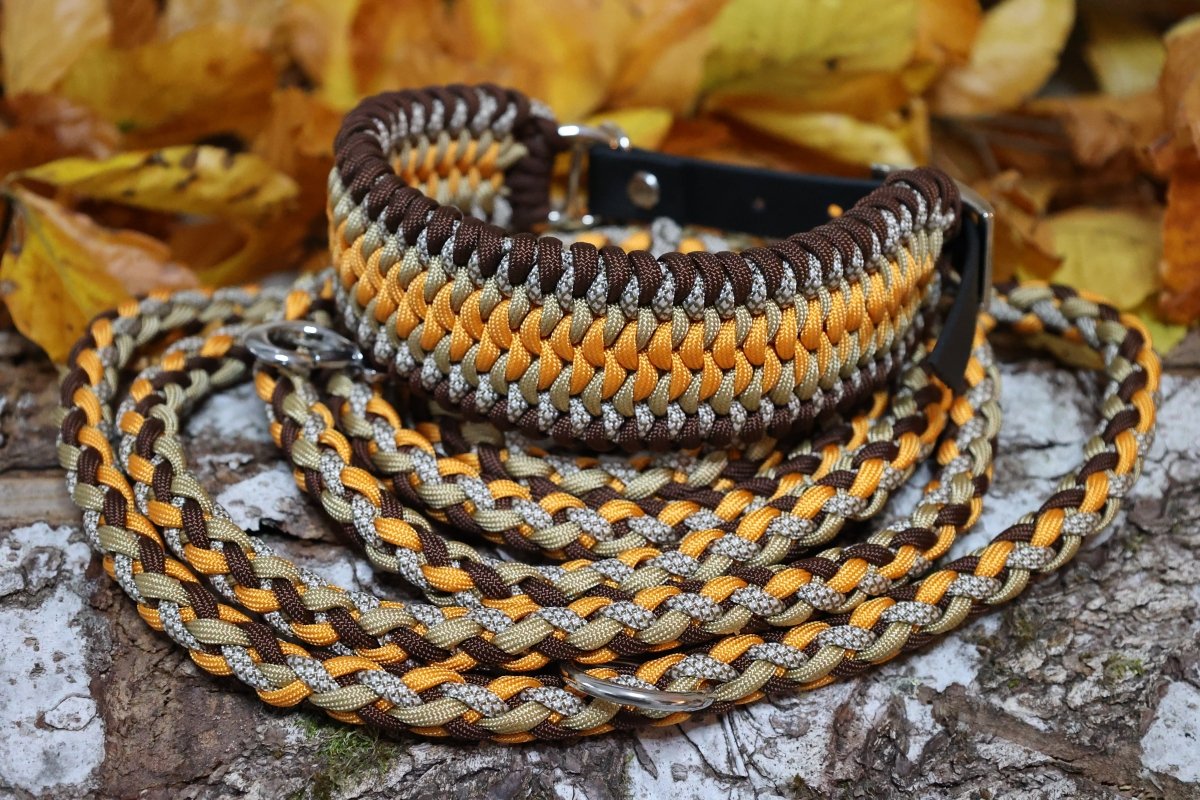 Knüpfgold Set "Golden Autumn" - Halsband und Leine
