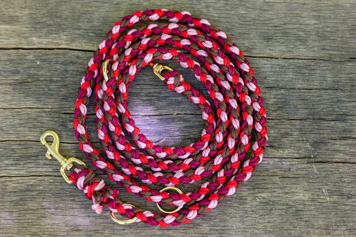 Knüpfgold Set "Ruby Dream" - Halsband und Leine