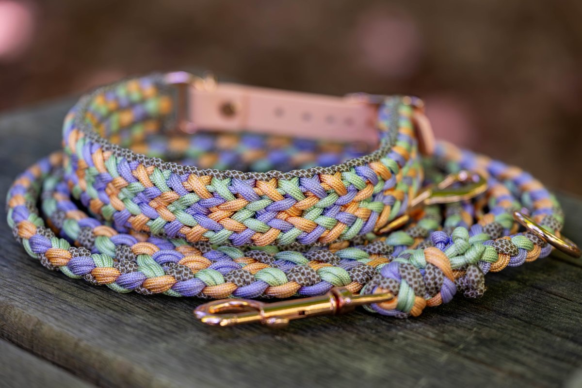 Knüpfgold Set "Harmony" - Halsband und Leine