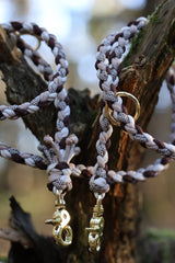 Knüpfgold Hundeleine "Cappuccino" aus Paracord