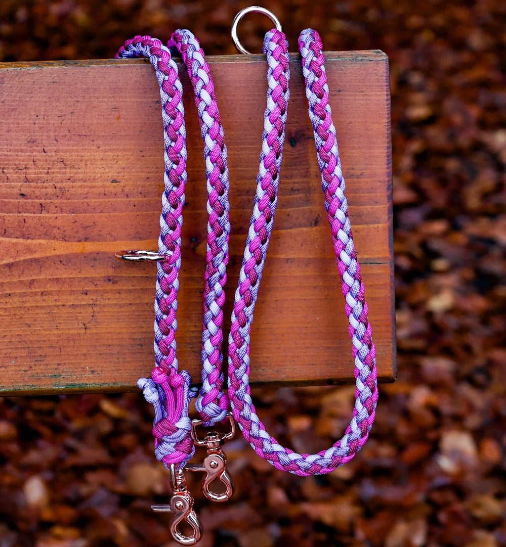 Hundeleine "Lavender Dream" aus Paracord in Lila, Rosa und Weistönen