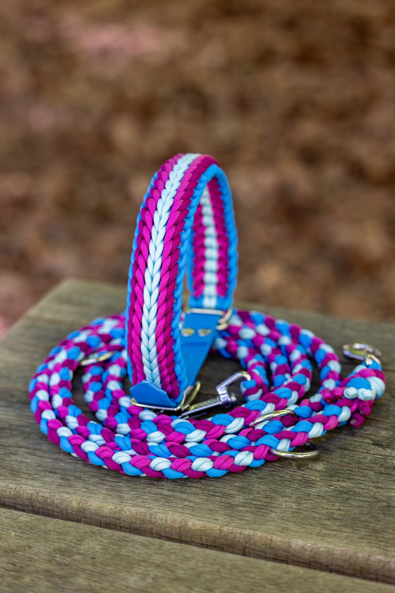Knüpfgold Hundehalsband "Aurora Bloom" aus Paracord